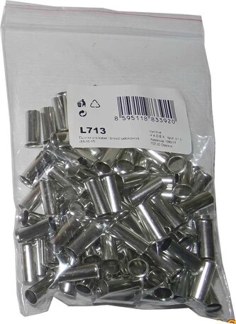 Dutinka pro kabel 16mm2 celokovová (EN16-15), balení 100ks