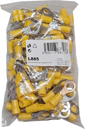 Oko kabelové 8,4mm žluté RV 5,5-8), balení 100ks