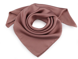 Saténový šátek jednobarevný 70x70 cm - 1 ks - 4 starorůžová tmavá