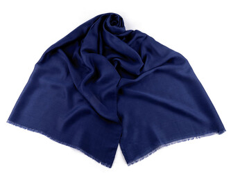 Letní šátek / šála / pléd jednobarevný 85x180 cm - 1 ks - 7 modrá tmavá