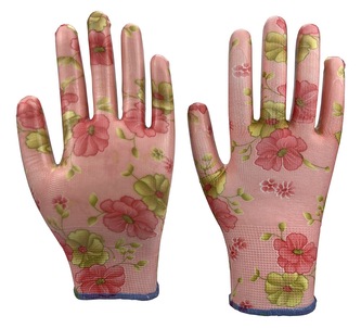Rukavice zahradní vel. 8 NITRILE flowers pink