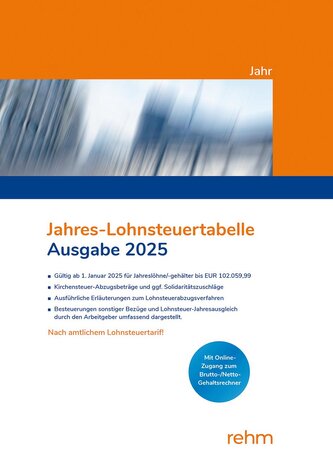 Jahres-Lohnsteuertabelle 2025