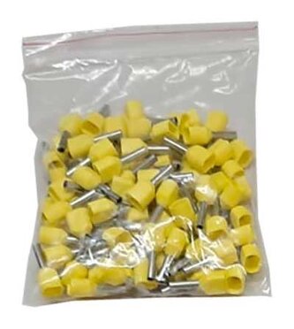 Dutinka pro dva kabely 1mm2,žlutá (TE1,0-8), balení 100ks