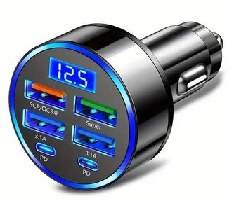 Autoadaptér USB 12V / 5V s voltmetrem