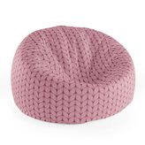 Dětský sedací vak Cocoon Růžové pletení z vlny: 75 x 45 x 35 cm