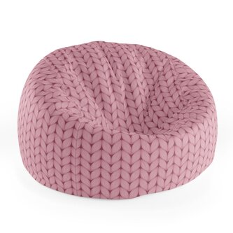 Dětský sedací vak Cocoon Růžové pletení z vlny: 75 x 45 x 35 cm