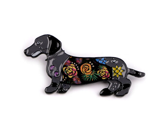 Brož jezevčík - 1 ks - 4 šedá