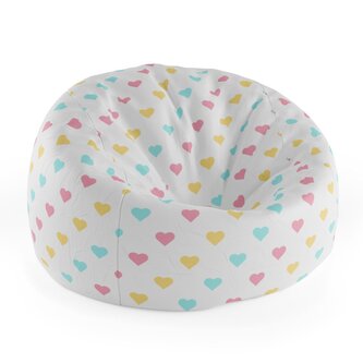 Dětský sedací vak Cocoon Tříbarevná srdíčka: 75 x 45 x 35 cm