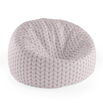 Dětský sedací vak Cocoon Bledě růžové pletení: 75 x 45 x 35 cm