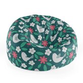 Dětský sedací vak Cocoon Červené kvítí s ptáčky: 75 x 45 x 35 cm