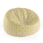 Dětský sedací vak Cocoon Bílé kruhy na žluté: 75 x 45 x 35 cm