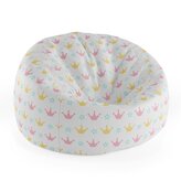Dětský sedací vak Cocoon Růžové korunky na bílé: 75 x 45 x 35 cm