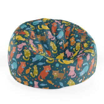 Dětský sedací vak Cocoon Kočky s rybkami: 75 x 45 x 35 cm