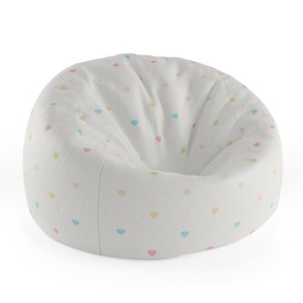 Dětský sedací vak Cocoon Barevná srdíčka na béžové: 75 x 45 x 35 cm