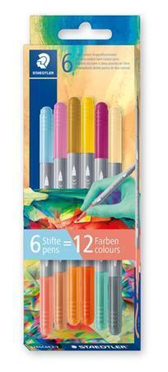 Fixy "3280", 12 různých barev, sada Multivesmír 2, 1-3 mm, oboustranné, vypratelné, STAEDTLER 3280C6