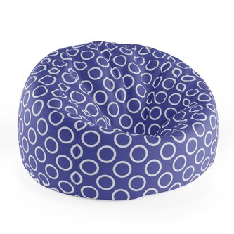 Dětský sedací vak Cocoon Bílé kruhy na modré: 75 x 45 x 35 cm