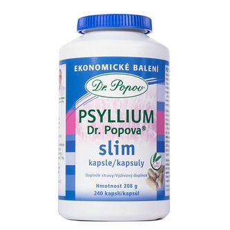 Psyllium Dr. Popova SLIM kapsle, ekonomické balení, 240 ks Dr. Popov