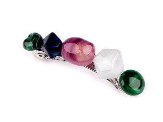 Francouzská spona do vlasů kameny - 1 ks - 1 lila