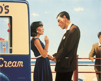 Umělecký tisk Jack Vettriano - The Lying Game, 50 × 46 cm
