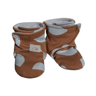 Capáčky barefoot Cotton Shapes; Barva: hnědá; Velikost: 0 - délka stélky: 10 cm