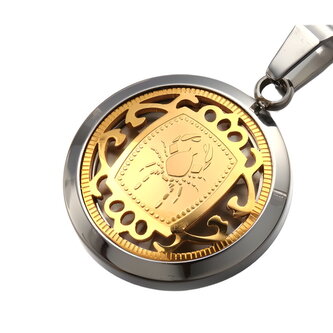 Přívěsek na řetízek na krk Gaira Zodiac Rak - zlatý-stříbrný