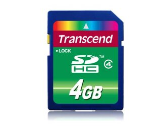 Transcend 4GB SDHC (Class 4)  paměťová karta, modrá/černá Transcend 4GB SDHC (Class 4)  paměťová karta, modrá/černá