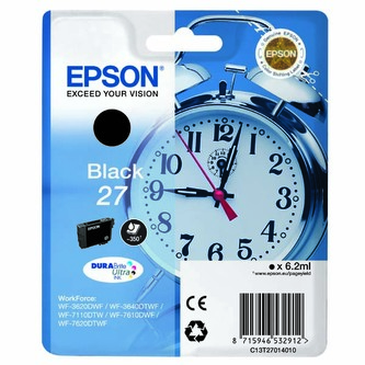 Epson Singlepack Black 27 DURABrite Ultra Ink C13T27014012