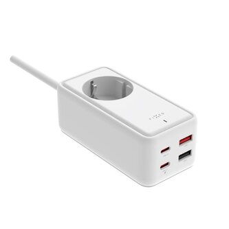 Fixed Síťový prodlužovací adaptér Charging Strip s 2x USB-C a 2x USB, GaN III, 3m, PD 65W, bílý,rozbaleno Fixed Síťový prodlužovací adaptér Charging Strip s 2x USB-C a 2x USB, GaN III, 3m, PD 65W, bílý,rozbaleno
