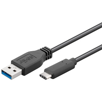PremiumCord Kabel USB 3.1 konektor C/male - USB 3.0  A/male, černý, 1m