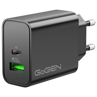GoGEN ACHPD230, 1xUSB-C PD, 1x USB-A, 30W Nabíječka do sítě - černá