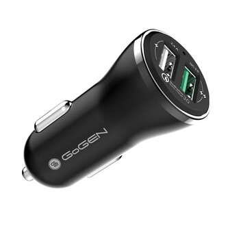 GoGEN Adaptér do auta CHQ 27, 2x USB, 2,4A s funkcí rychlonabíjení QC 3.0 (18W) - černá