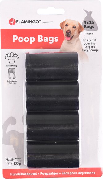 Flamingo Sáčky na psí exkrementy plastové černé 4x15kusů