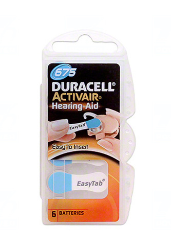 Baterie Duracell DA675, ZA675, 675A, PR675, PR44, V675, VR675, R675, 1,4V, blistr 6 ks