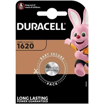 Baterie Duracell CR1620, DL1620, BR1620, KL1620, LM1620, 3V, blistr 1 ks