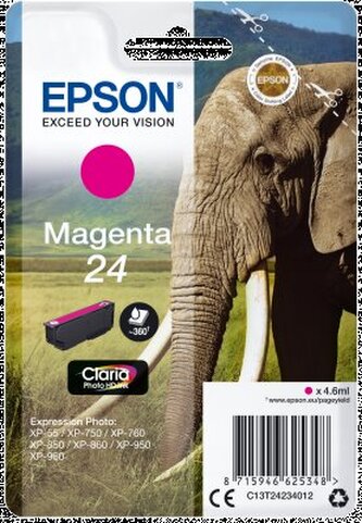 Epson Singlepack Magenta 24 Claria Photo HD Ink C13T24234012 - originální