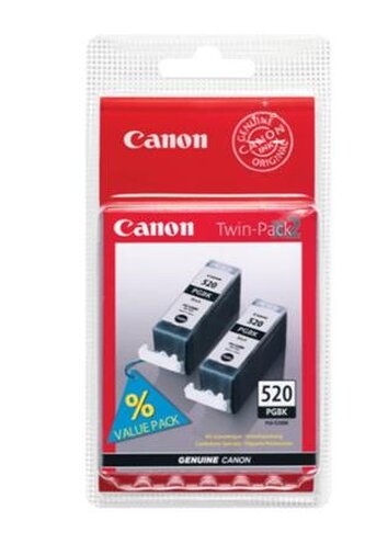Canon PGI-520Bk Black (PGI520BK) Twin pack 2x Black 2x 19ml