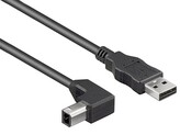 PremiumCord Kabel USB 2.0, A-B, 5m se zahnutým USB-B konektorem 90°