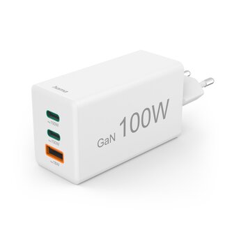 Hama rychlá USB nabíječka GaN 2x USB-C + USB-A, PD/QC, 100 W Hama rychlá USB nabíječka GaN 2x USB-C + USB-A, PD/QC, 100 W