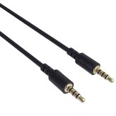 PremiumCord Kabel Jack 3.5mm 4 pinový  M/M 0,5m pro Apple iPhone, iPad, iPod