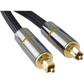 PremiumCord Optický audio kabel Toslink, OD:7mm, Gold-metal design + Nylon 1m