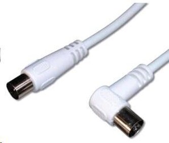 PremiumCord TV kabel M/F konektor 90, 75 Ohm 3m