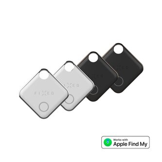 Fixed Smart tracker Tag s podporou Find My, 4 ks, 2x černý + 2x bílý