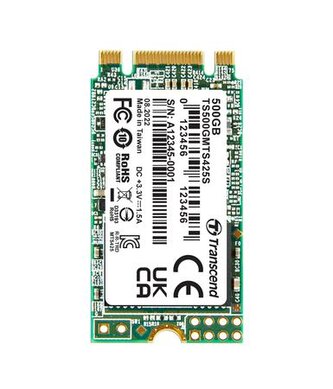 Transcend MTS425S 500GB SSD disk M.2 2242, SATA III 6Gb s (3D TLC), 530MB s R, 480MB s W