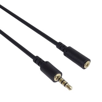 PremiumCord Kabel Jack 3.5mm 4 pinový  M/F 1m pro Apple iPhone, iPad, iPod
