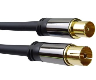 PremiumCord TV antenní HQ propojovací kabel M/F 75Ohm (135dB) 4x stíněný 3m