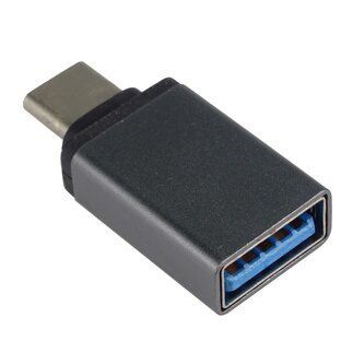 PremiumCord Adaptér USB 3.1 konektor C/male - USB 3.0  A/female, kovově šedý, OTG