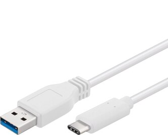 PremiumCord Kabel USB 3.1 konektor C/male - USB 3.0  A/male, bílý, 0,5m