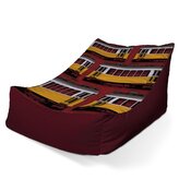 Dětský sedací vak Lounge Lisabonské historické tramvaje Červený Pattern: 80 x 95 x 50 cm