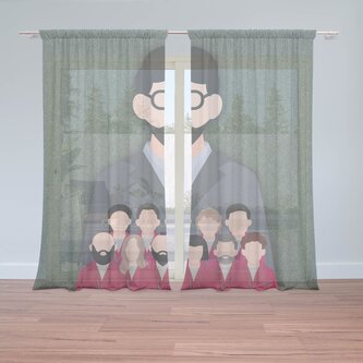 Záclony Money heist Profesor a jeho tým Zelená: 2ks 150x250cm Záclony Money heist Profesor a jeho tým Zelená: 2ks 150x250cm