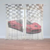 Záclony Ferrari Závodní vlajka: 2ks 150x250cm